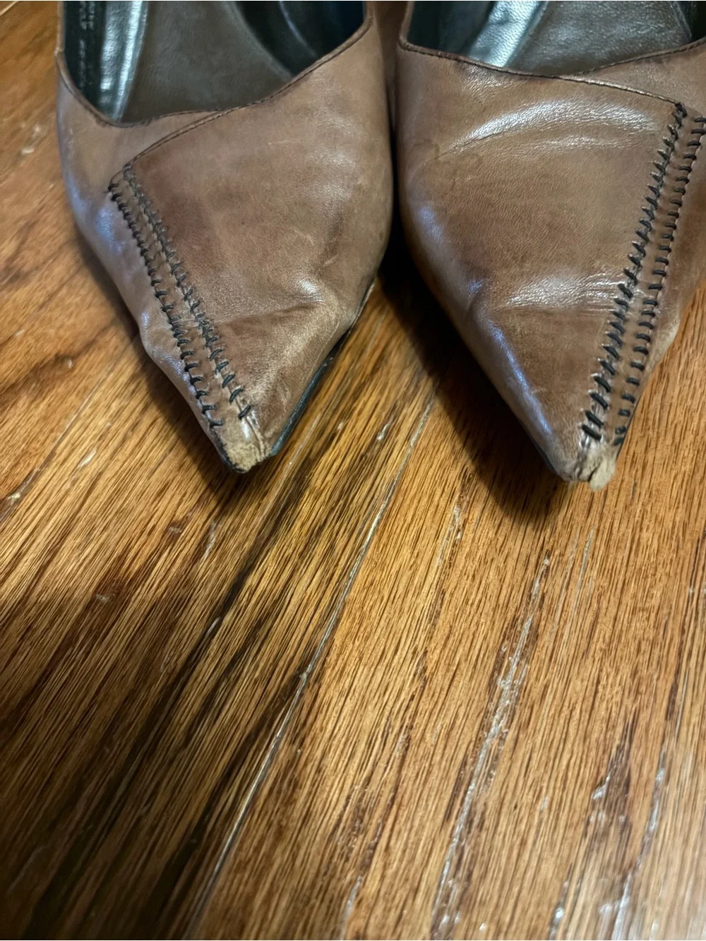 Cole Haan Brown Leather Pointed Toe Heels